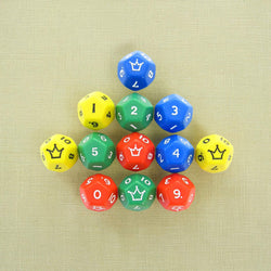 KOP19033 Assorted Jester Dice D12 18mm (23/32in) Pack of 12 (ONLINE ORDER ONLY)