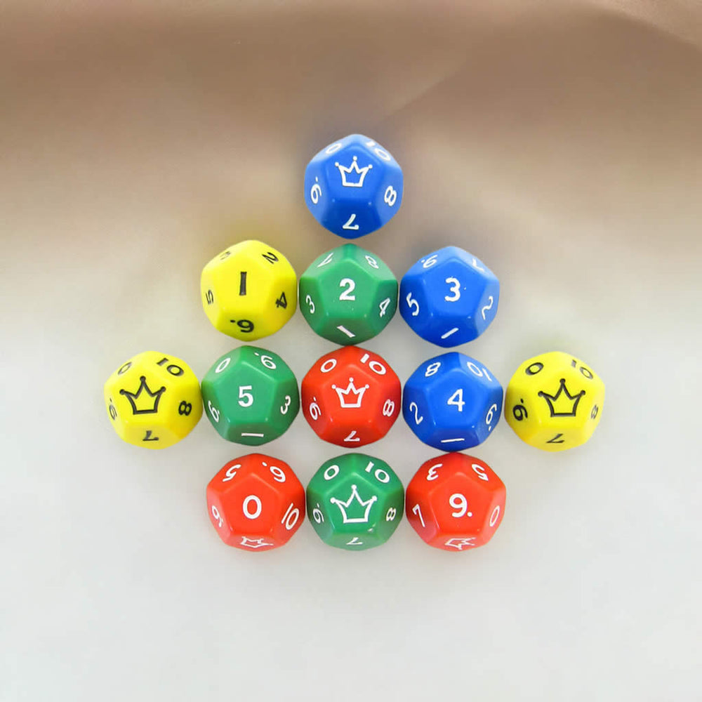 KOP19033 Assorted Jester Dice D12 18mm (23/32in) Pack of 12 (ONLINE ORDER ONLY)