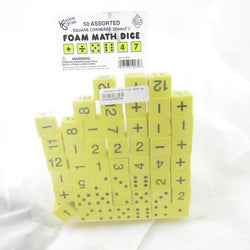 KOP19070 Assorted Math Foam Dice 25mm (1in) Pack of 50 Koplow Games (ONLINE ORDER ONLY)