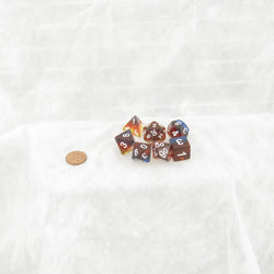 KOP19536 Sunset Layered Dice with White Colored Numbers 16mm (5/8in) Set of 7 (ONLINE ORDER ONLY)