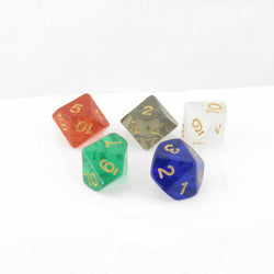 KOP19605 Assorted Color Transparent Countdown D10 20mm (25/32in) Pack of 5 Koplow Games (ONLINE ORDER ONLY)