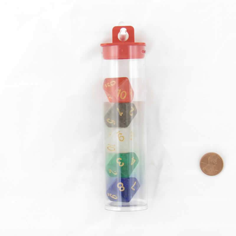 KOP19605 Assorted Color Transparent Countdown D10 20mm (25/32in) Pack of 5 Koplow Games (ONLINE ORDER ONLY)