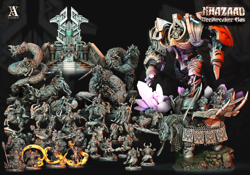 3D Printed Archvillain Games Khazaad Steelbreaker Clan - Monometronaut 28mm 32mm D&D (Online Only)