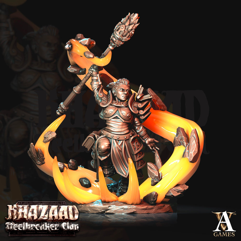 3D Printed Archvillain Games Khazaad Steelbreaker Clan - Geomancers 28mm 32mm D&D (Online Only)
