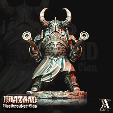 3D Printed Archvillain Games Khazaad Steelbreaker Clan King - Steelbreaker Leadspitters 28mm 32mm D&D (Online Only)