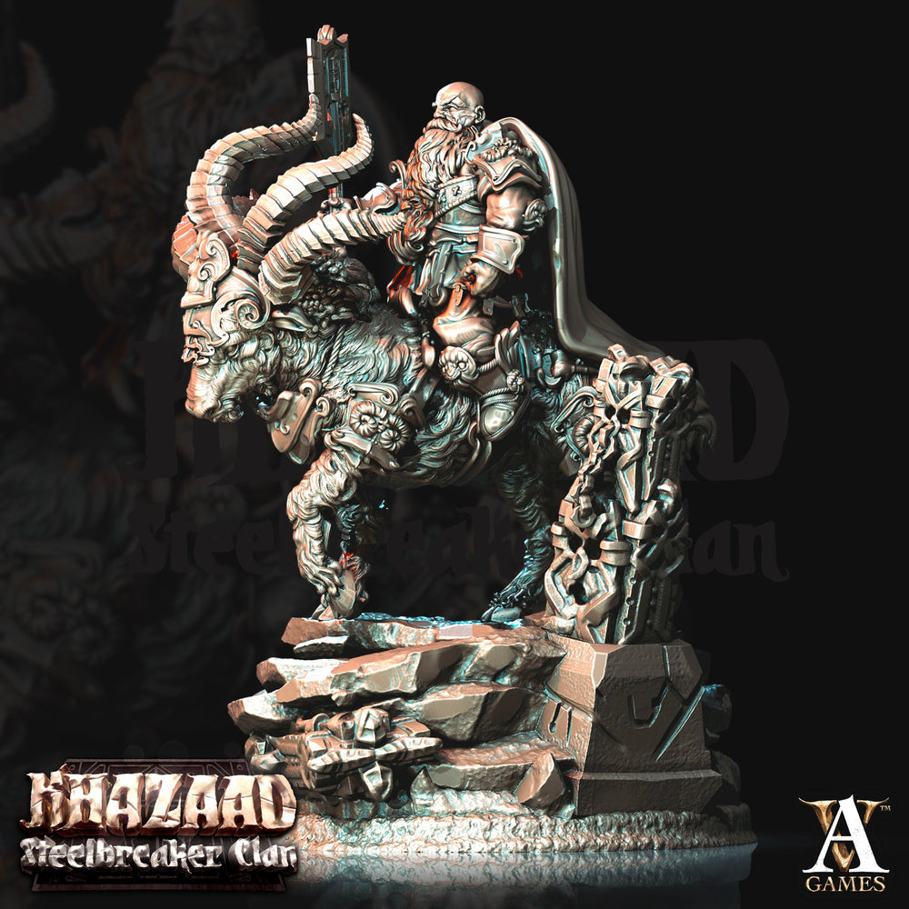 3D Printed Archvillain Games Khazaad Steelbreaker Clan - Steelbreaker Warriors Ram Riders 28mm 32mm D&D (Online Only)