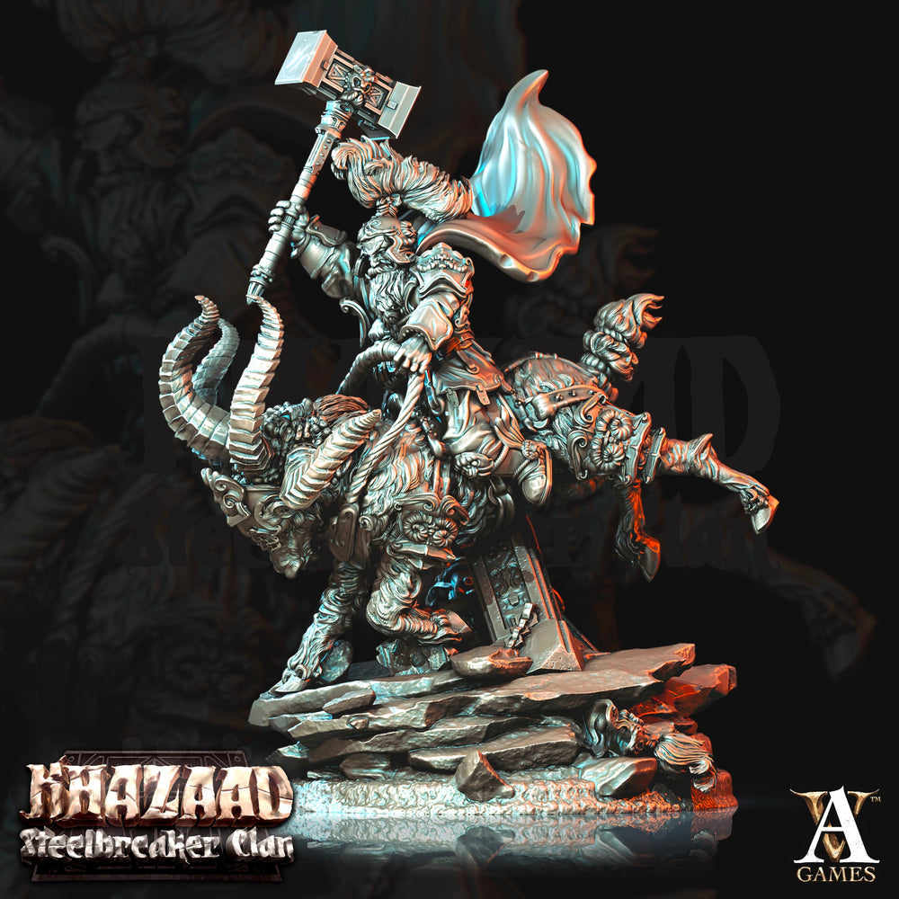 3D Printed Archvillain Games Khazaad Steelbreaker Clan - Steelbreaker Warriors Ram Riders 28mm 32mm D&D (Online Only)
