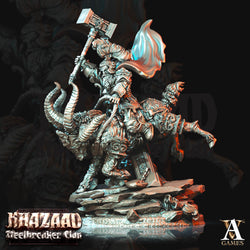 3D Printed Archvillain Games Khazaad Steelbreaker Clan - Steelbreaker Warriors Ram Riders 28mm 32mm D&D (Online Only)