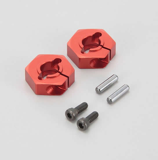 KYOLAW30RPA Clamp Wheel Hub Hexes Aluminium Red 12mm 2pc Kyosho (ONLINE ORDER ONLY)