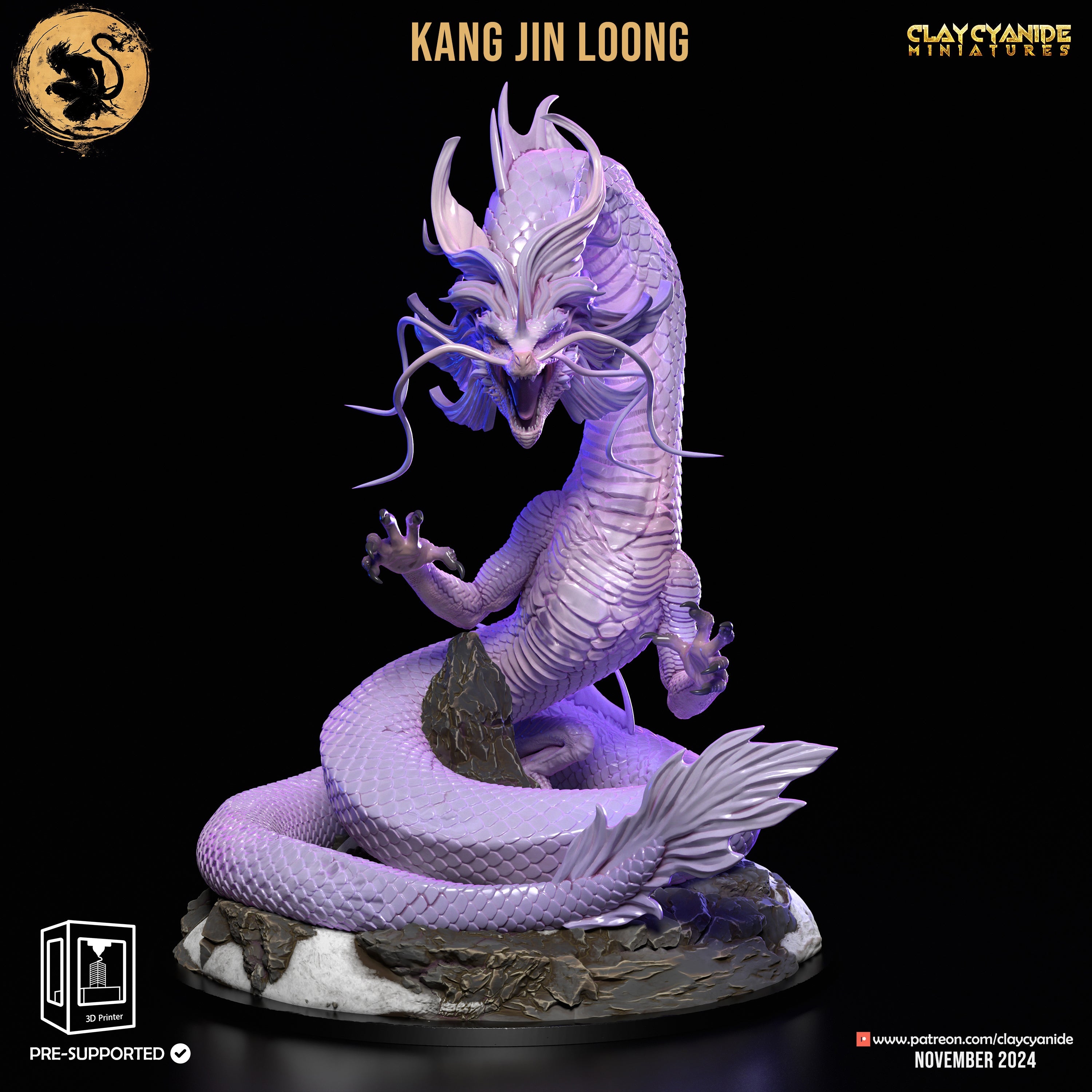 3D Printed Clay Cyanide Kang Jin Loong Black Myth Wukong Set 28 32 mm D&D (Online Only)