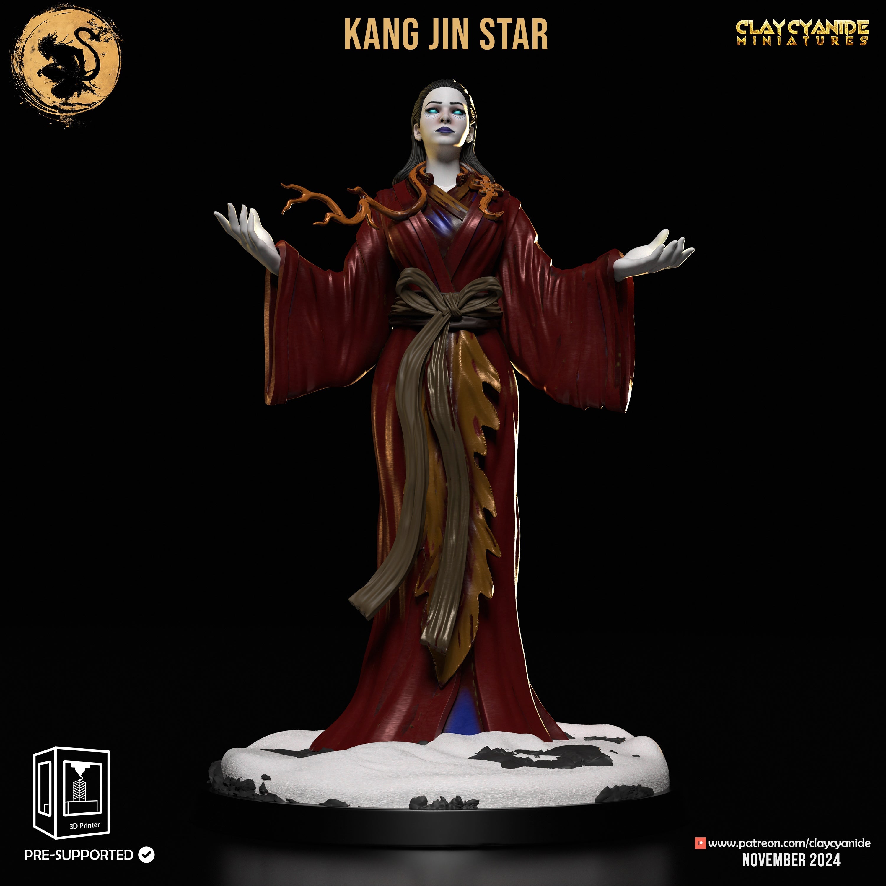 3D Printed Clay Cyanide Kang Jin Star Black Myth Wukong Set 28 32 mm D&D (Online Only)