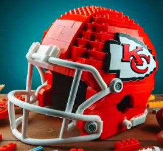 Kansas City Chiefs Football Helmet Custom building blocks (Online Only)