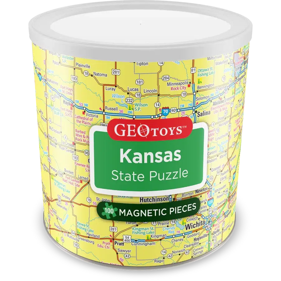 Kansas State 100 Piece Magnetic Jigsaw Puzzle Geotoys (ONLINE ORDER ONLY)