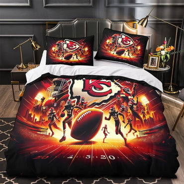 Kansas City Chiefs Bedding Set Pattern Duvet Cover (Online Order Only)