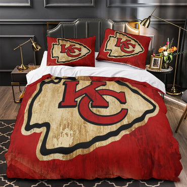 Kansas City Chiefs Bedding Set Pattern Duvet Cover (Online Order Only)