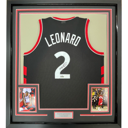 Framed Facsimile Autographed Kawhi Leonard 35x39 Toronto Black Reprint Laser Auto Basketball Jersey (ONLINE ORDER ONLY)