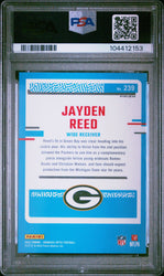 Graded 2023 Panini Donruss Optic Jayden Reed #239 Blue Hyper Rookie RC Football Card PSA 10 Gem Mint (ONLINE ORDER ONLY)