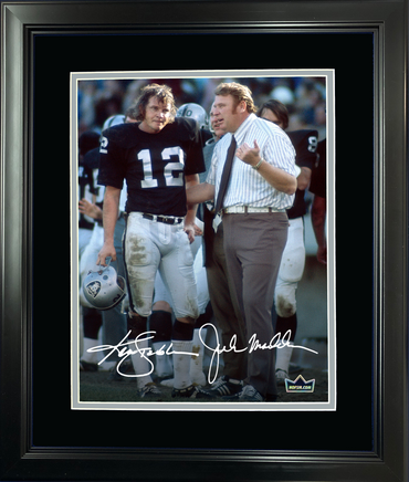 Framed John Madden & Ken Stabler Oakland Las Vegas Raiders Facsimile Laser Engraved Signature Auto 11"x14" Football Photo HOFSM Holo (ONLINE ORDER ONLY)