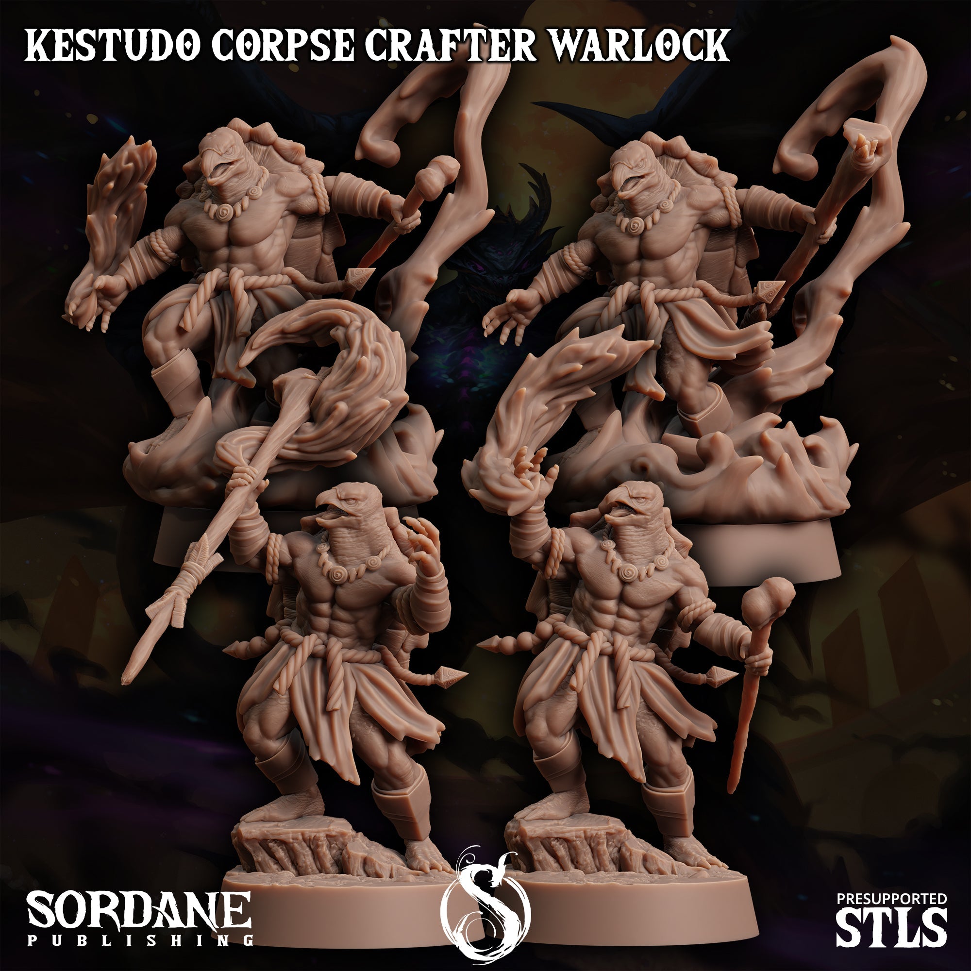 3D Printed Sordane Publishing Kestudo Corpse Crafter Warlock Monster Mayhem II 28 32mm D&D (Online Only)