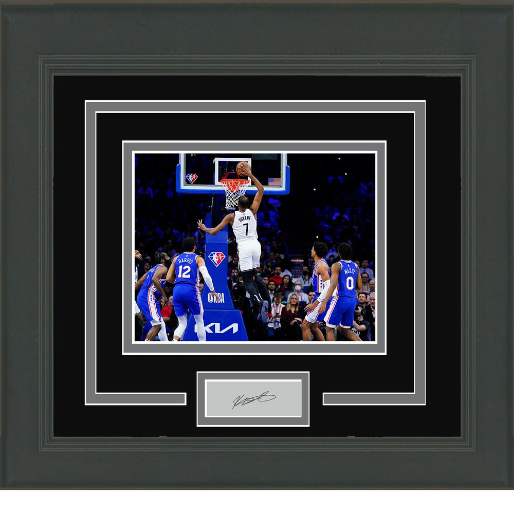 Framed Kevin Durant Facsimile Laser Engraved Signature Auto Brooklyn Nets 11x14 Basketball Photo (ONLINE ORDER ONLY)