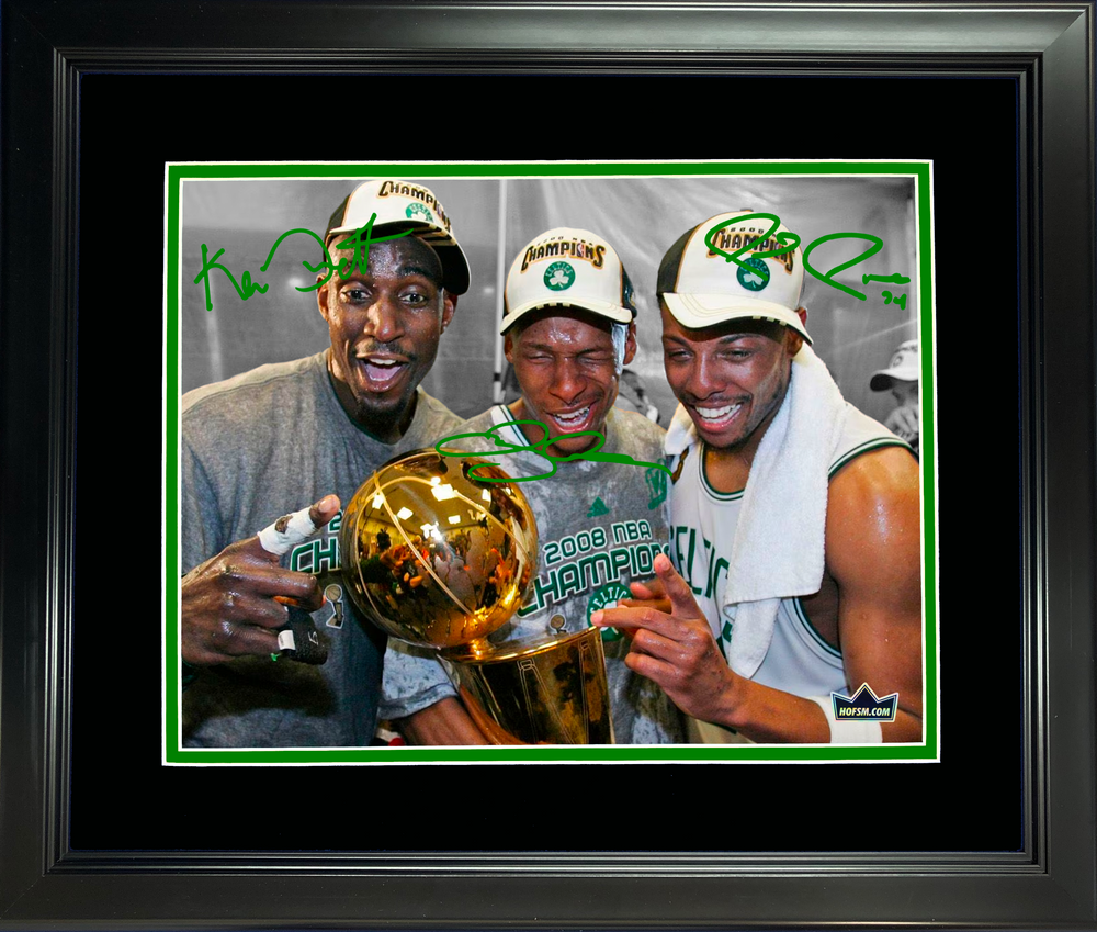 Framed Kevin Garnett Paul Pierce Ray Allen Boston Celtics Facsimile Laser Engraved Signature Auto 11"x14" Basketball Photo HOFSM Holo (ONLINE ORDER ONLY)