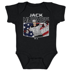 Jack Hughes New Jersey American Flag WHT