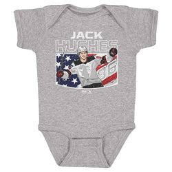 Jack Hughes New Jersey American Flag WHT