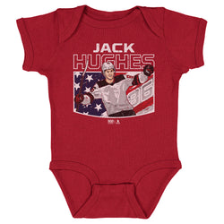Jack Hughes New Jersey American Flag WHT