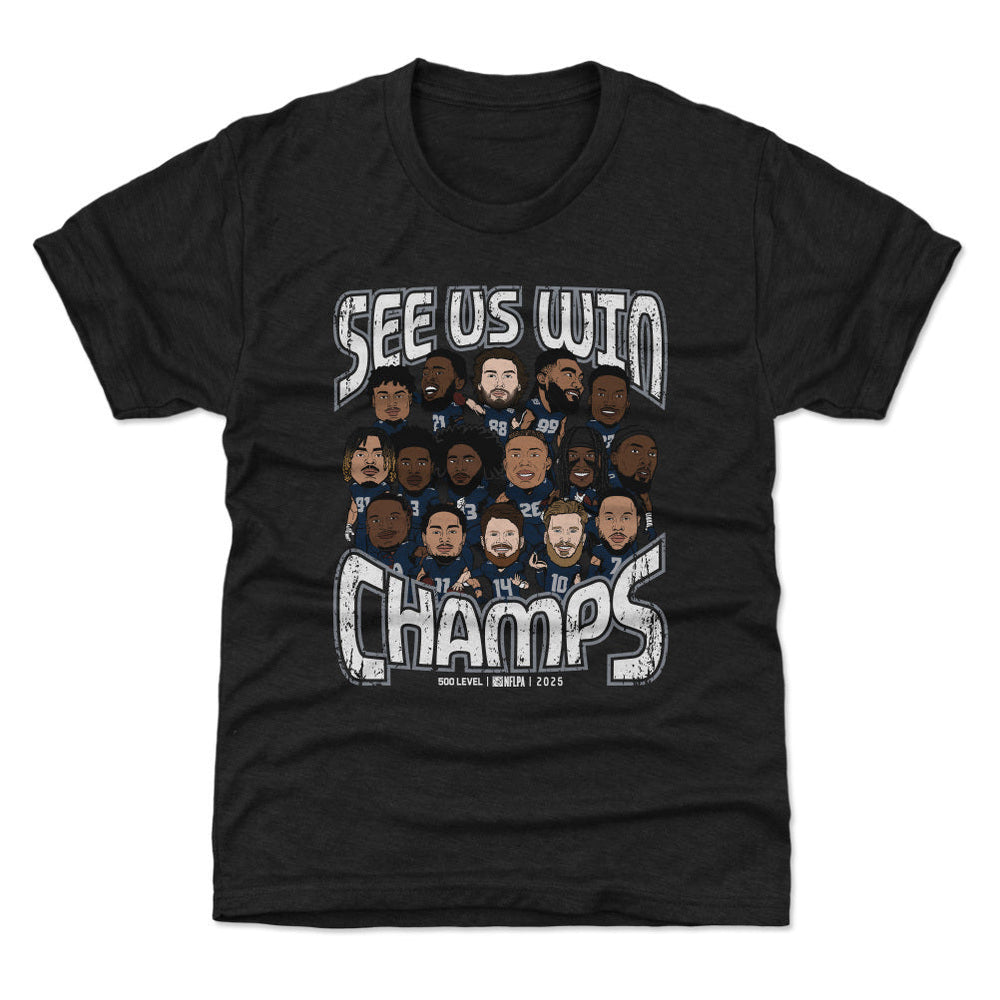 Seattle Football 2025 Champs Cartoon WHT (ONLINE ORDER ONLY)