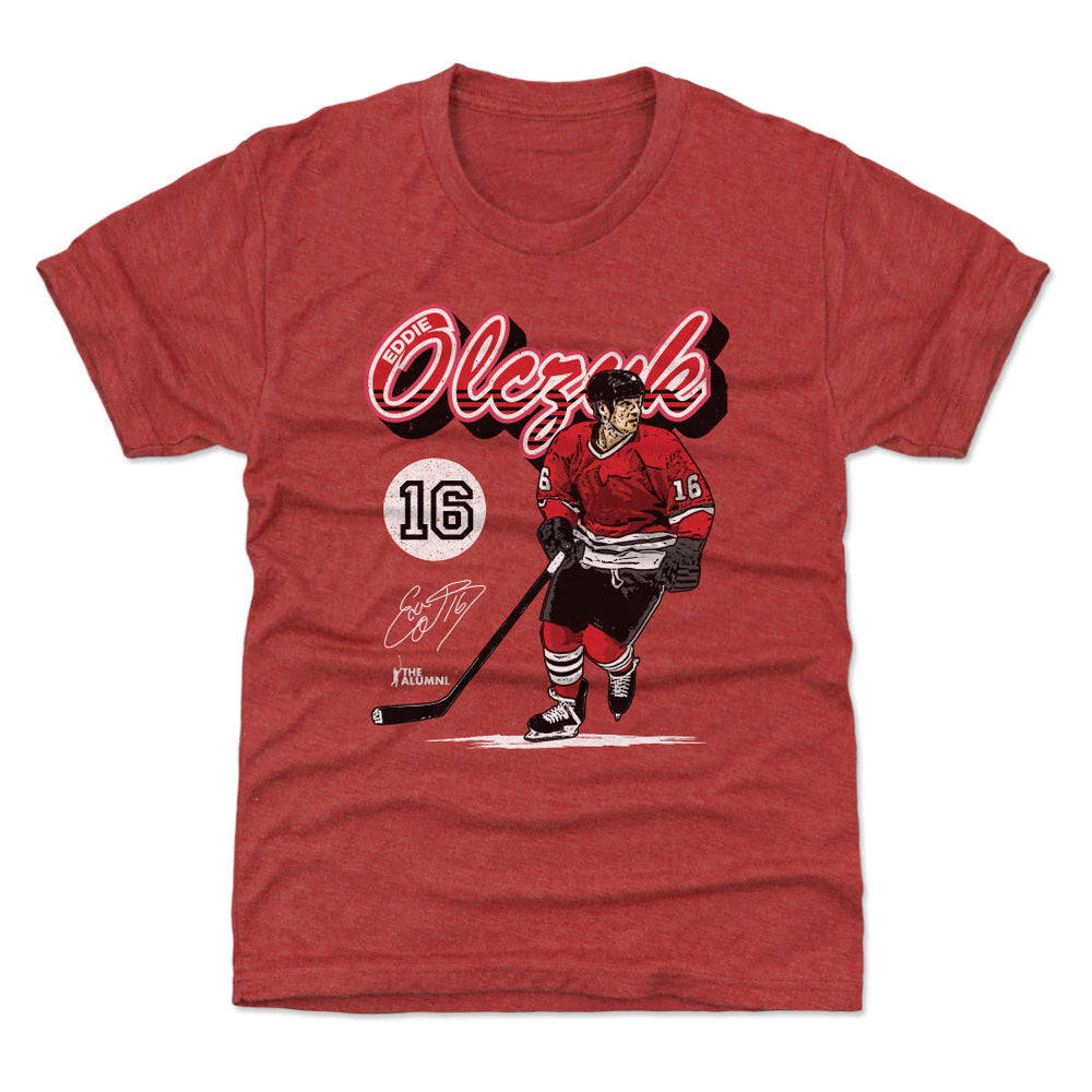 Eddie Olczyk Chicago Retro Script WHT (ONLINE ORDER ONLY)