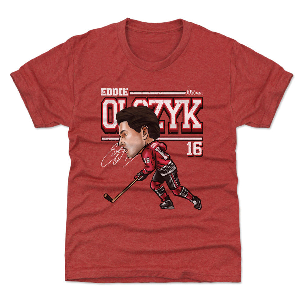 Eddie Olczyk Chicago Cartoon WHT (ONLINE ORDER ONLY)