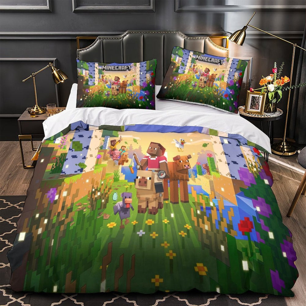 Kids Minecraft Duvet Cover Pattern Bedding Set Without Filler (ONLINE ORDER ONLY)