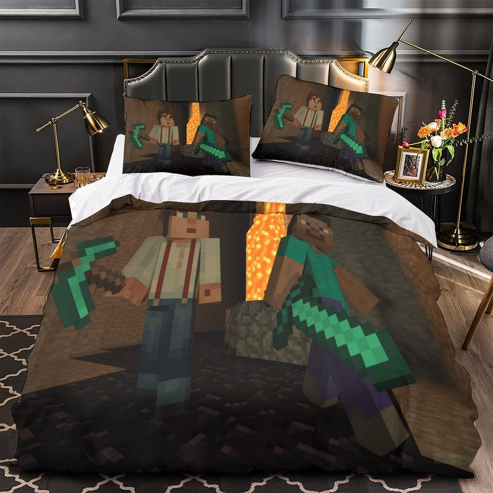 Kids Minecraft Duvet Cover Pattern Bedding Set Without Filler (ONLINE ORDER ONLY)
