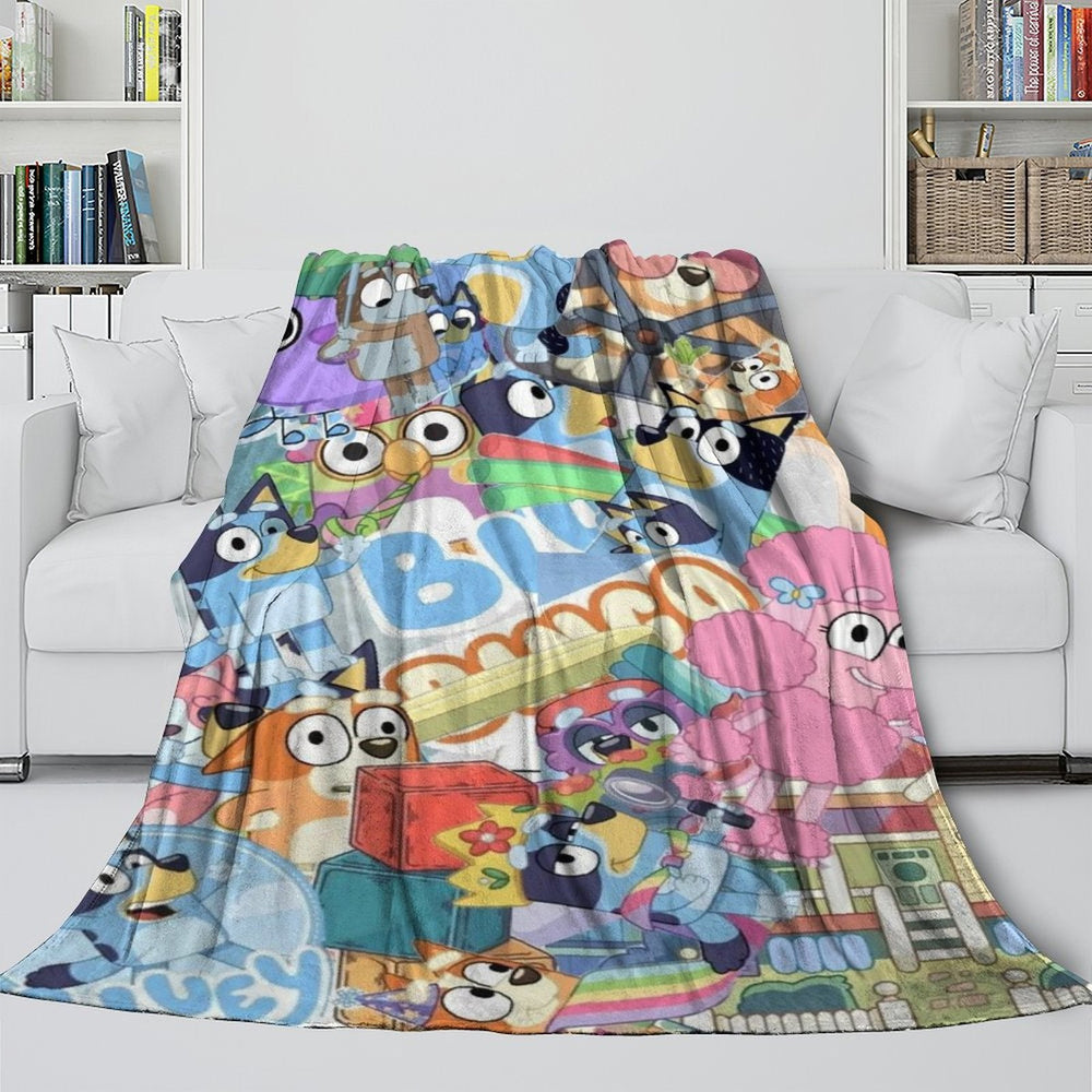 Kids Room Decoration Bluey Blanket Printed Flannel Throw (ONLINE ORDER ONLY)