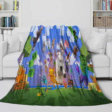 Kids Room Game Minecraft Blanket Flannel Pattern Throw (ONLINE ORDER ONLY)