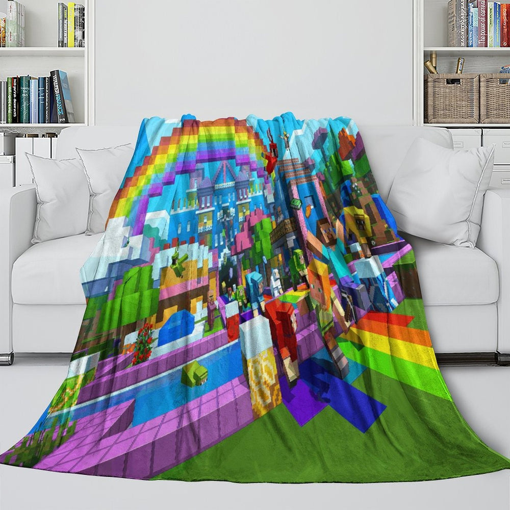 Kids Room Game Minecraft Blanket Flannel Pattern Throw (ONLINE ORDER ONLY)