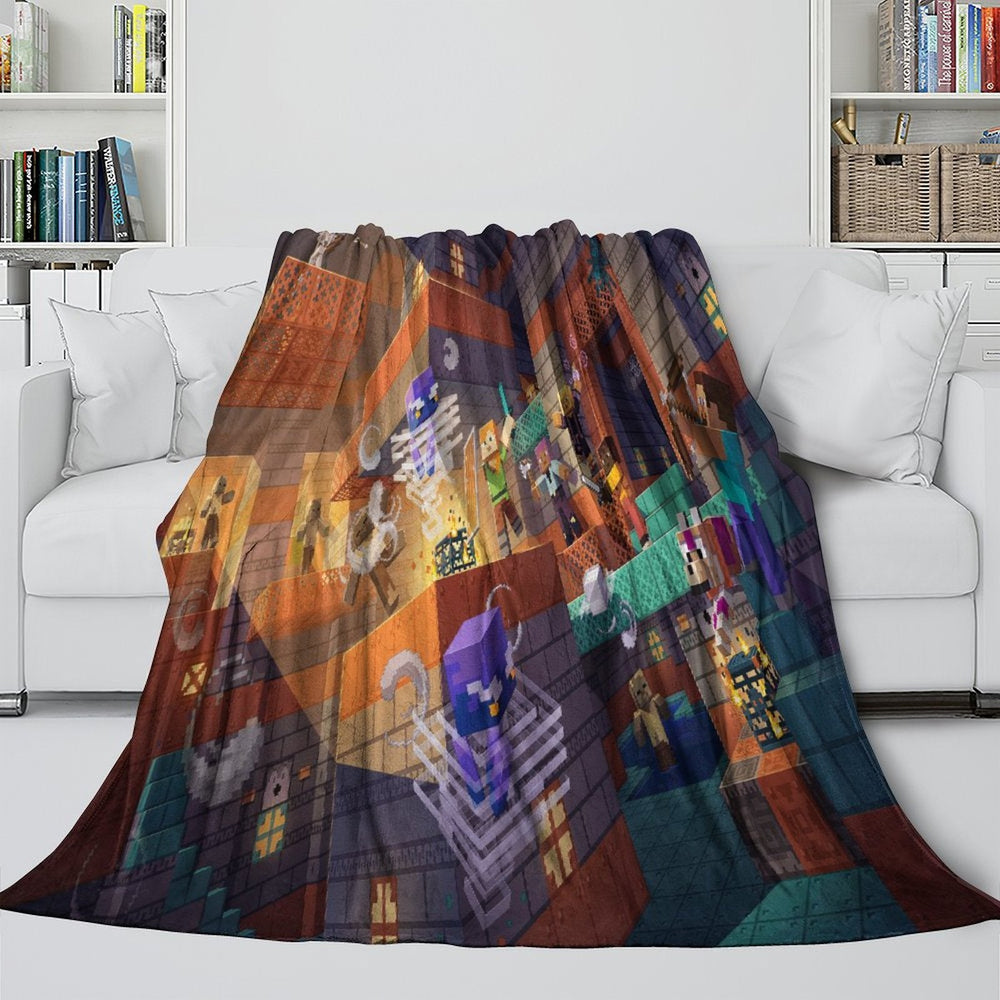 Kids Room Game Minecraft Blanket Flannel Pattern Throw (ONLINE ORDER ONLY)