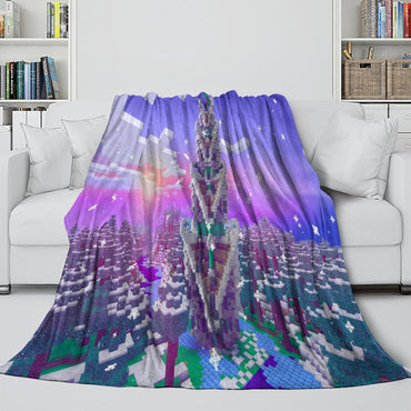 Kids Room Minecraft Blanket Flannel Pattern Throw (ONLINE ORDER ONLY)