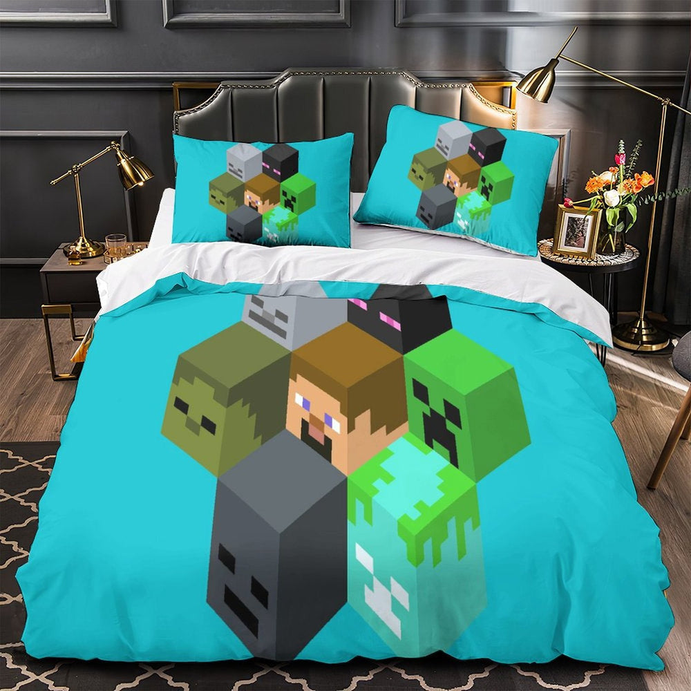 Kids bed Minecraft Bedding Set Pattern Quilt Duvet Cover Without Filler (Online Order Only)