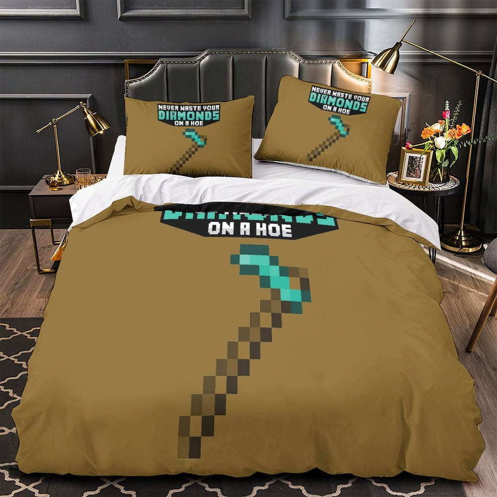 Kids bed Minecraft Bedding Set Quilt Duvet Cover Without Filler (Online Order Only)