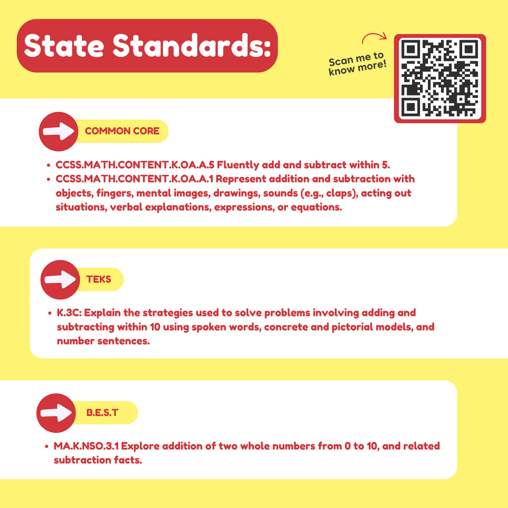 Pre-K & Kindergarten Addition & Subtraction Card Pack (Online Order Only)