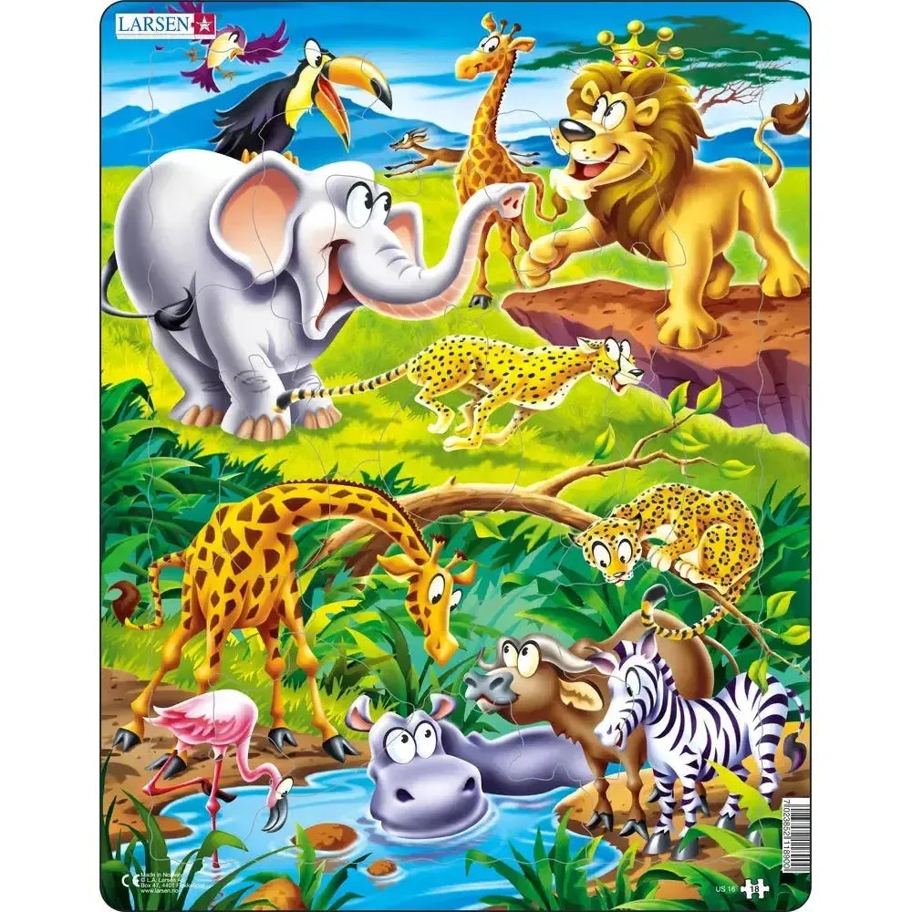 King Lion Watching the Savannah Wildlife 18 Piece Tray Jigsaw Puzzle Larsen