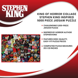 King of Horrors Stephen King Book Covers 1000 Piece Jigsaw Puzzle Toynk