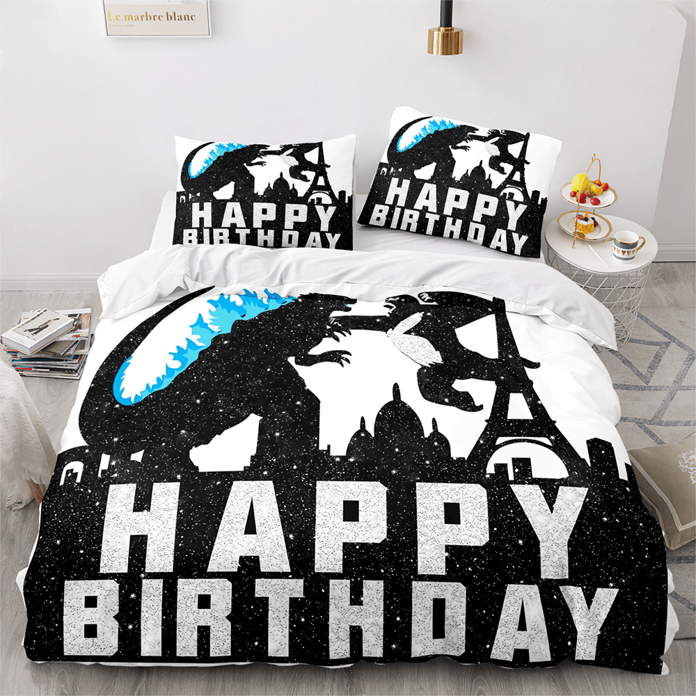 King Kong vs Godzilla Pattern Bedding Set Quilt Covers (Online Order Only)
