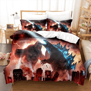 King Kong vs Godzilla Pattern Bedding Set Quilt Covers (Online Order Only)