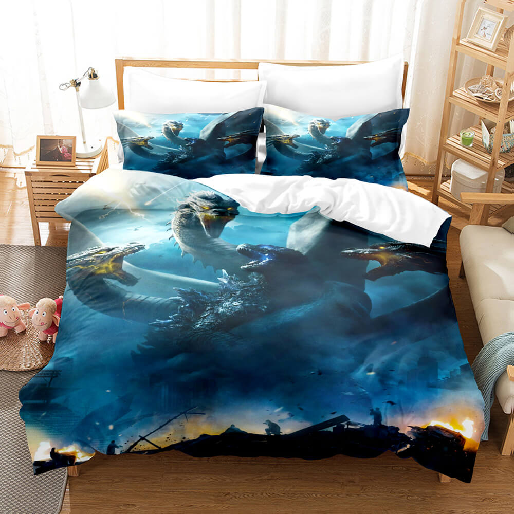 King Kong vs Godzilla Pattern Bedding Set Quilt Covers (Online Order Only)