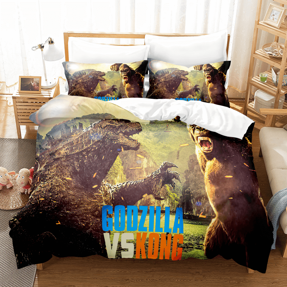 King Kong vs Godzilla Pattern Bedding Set Quilt Covers (Online Order Only)