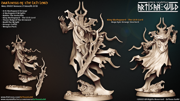 3D Printed Artisan Guild King Skutagaard The Lich Lord Darkness of the Lich Lord 28mm 32mm (Online Only)