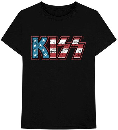 Distressed Americana Logo Black Unisex Short Sleeve T-shirt Med [T-Shirt] (ONLINE ORDER ONLY)