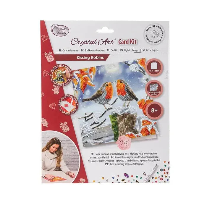 Kissing Robins Crystal Art Card Kit Craft Buddy (ONLINE ORDER ONLY)